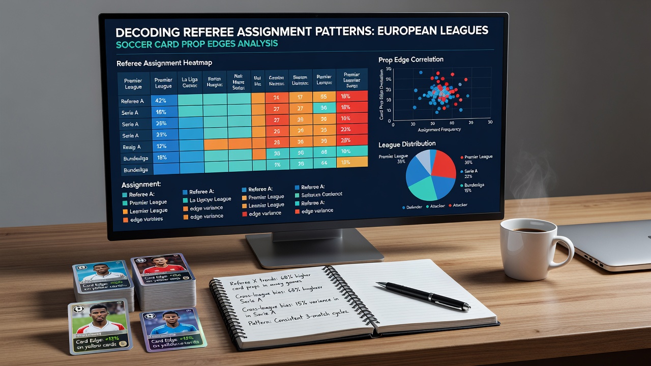 Referee assignment charts showing card statistics across European leagues