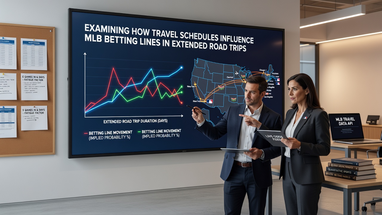 MLB team traveling on a long road trip affecting game schedules and betting lines