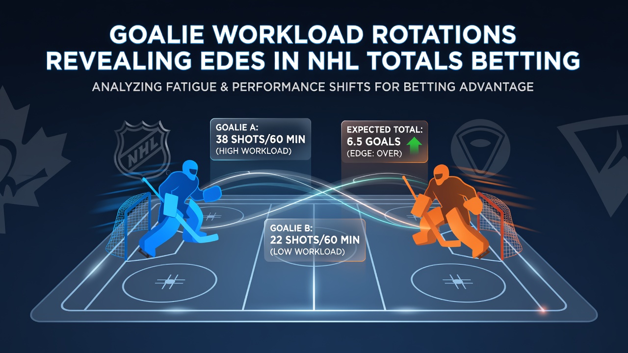 NHL goalie making a save during a high-workload game situation