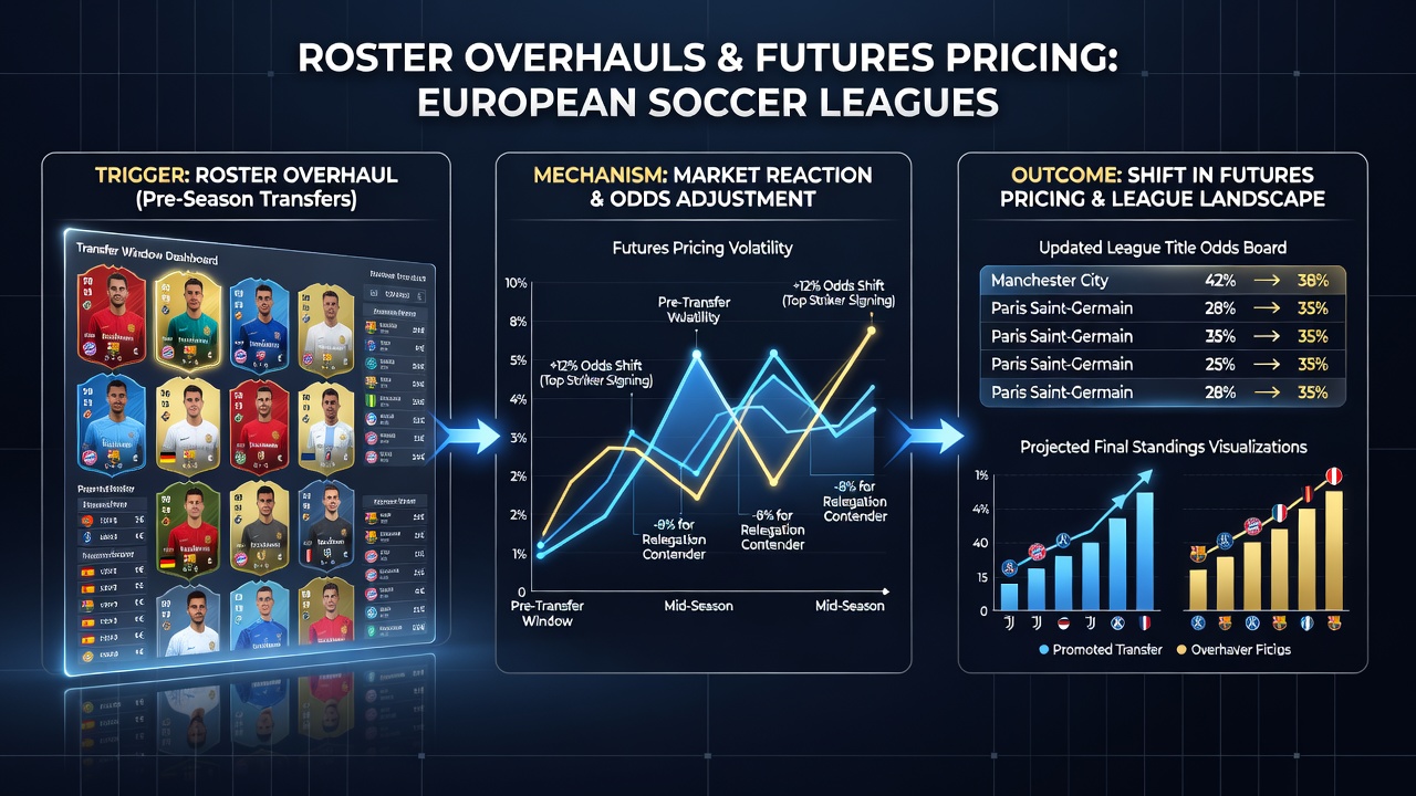 Analysts reviewing updated odds boards after major European soccer transfers alter futures pricing for the 2026-2027 season