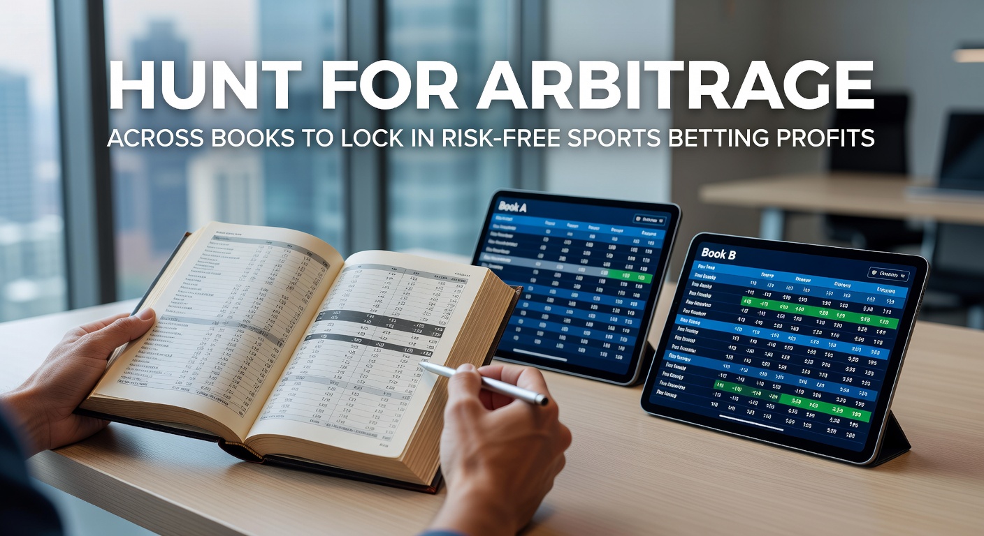 Digital dashboard displaying multiple sportsbook odds for an NBA game, highlighting a profitable arbitrage opportunity with green profit indicators