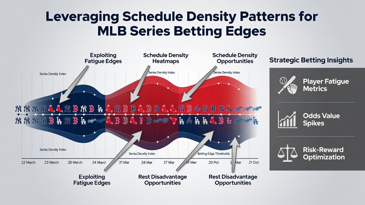 Detailed MLB schedule board highlighting series with high travel density