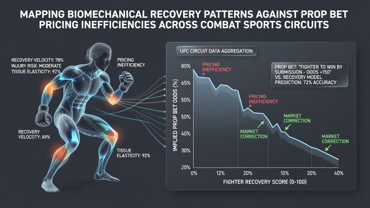 Fighter recovery analysis chart overlaid with betting prop lines from recent MMA events