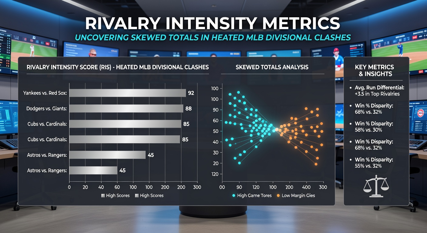Baseball analytics chart displaying run totals comparison between rivalry and non-rivalry MLB games