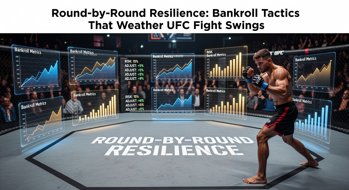 UFC fighters exchanging strikes mid-round, highlighting the intense swings in live betting odds