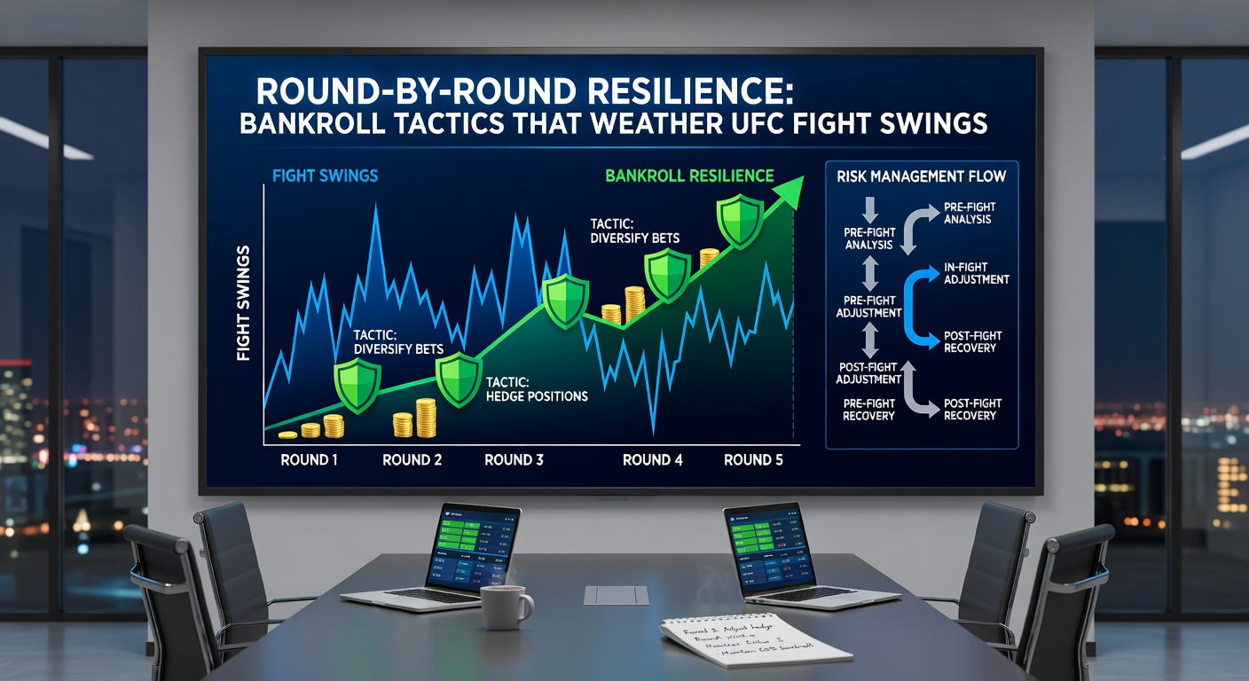 Graph showing UFC odds fluctuations across five rounds in a championship bout, demonstrating peak volatility in rounds 2-3
