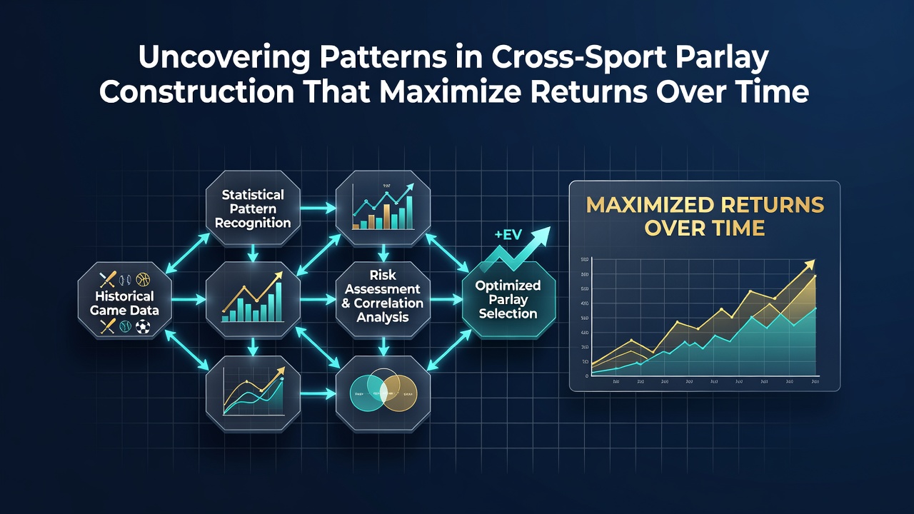 Visual breakdown of cross-sport parlay combinations showing correlated and uncorrelated bet selections across basketball, football, and soccer markets